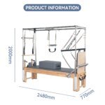 3 in 1 Oak Cadillac Reformer Pilates Wooden Yoga Machine - Image 2