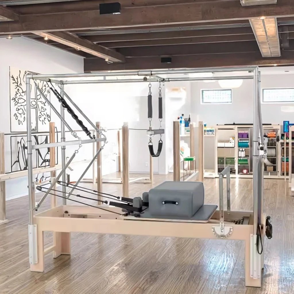 H12ced1747ca045379bf49e4085f268012 Body Pilates Reformer Maple Cadillac Home Fitness Set - Image 1