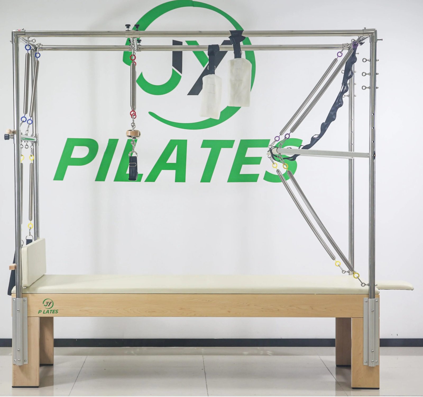 H474666c1855b43e38fd0936be45bf7215 Pilates Reformer Cadillac Bed Stainless Steel Wooden Frame - Image 1