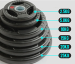 Gym Fitness 2.5-25kg Trigrip Rubber Plate Set Eco-Friendly - Image 4