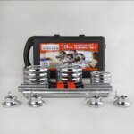 Custom Logo Cast Iron Chrome Dumbbell Set 15-50kg - Image 5