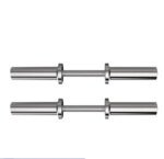 Silver Steel Barbell Bar 220cm Adjustable Dumbbell Bar Home Gym - Image 4