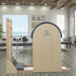 Foldable Pilates Reformer Machine Spine Corrector Oak