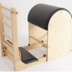 Portable Black Wood Ladder Barrel Pilates Machine