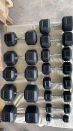 Hex Rubber Dumbbell Weightlifting Gym Equipment Sale - Image 6