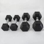 Hex Rubber Dumbbell Weightlifting Gym Equipment Sale - Image 2