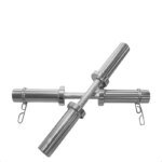 Silver Steel Barbell Bar 220cm Adjustable Dumbbell Bar Home Gym - Image 5
