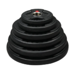 3-hole Black Rubber Coated Gym Bumper Plate
