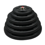 3-hole Black Rubber Coated Gym Bumper Plate