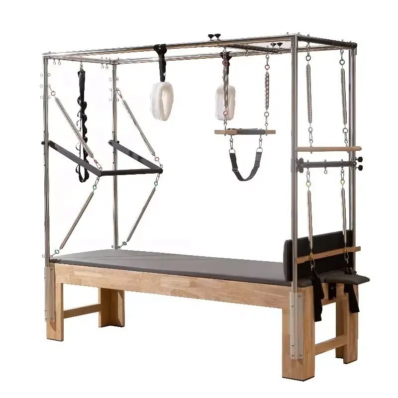 Cadillac Pilates Yoga Bed with Oak Wood Construction for Home and Studio Use