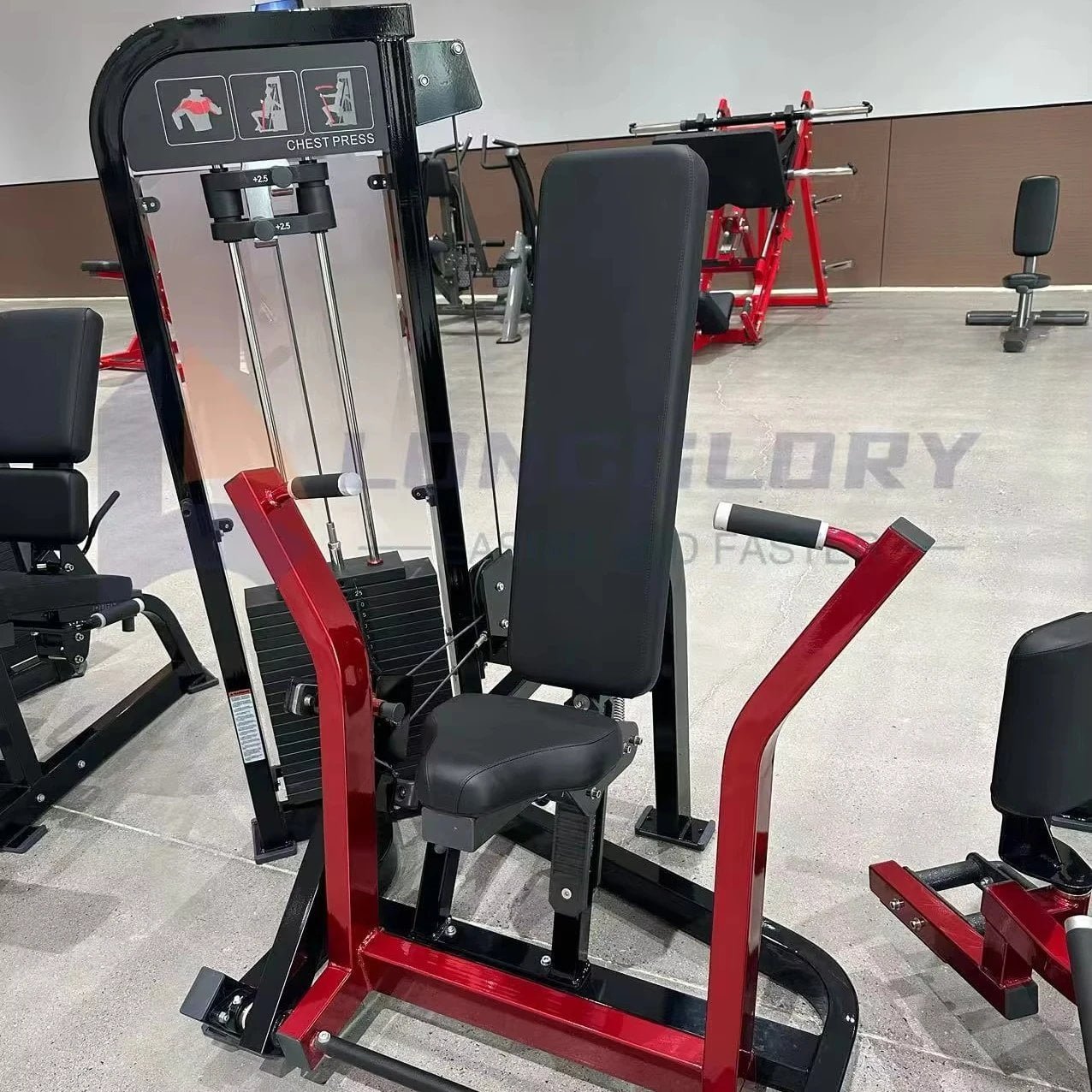 Commercial Seated Chest Press Machine with 80kg Weight Stack for Gym Strength Training