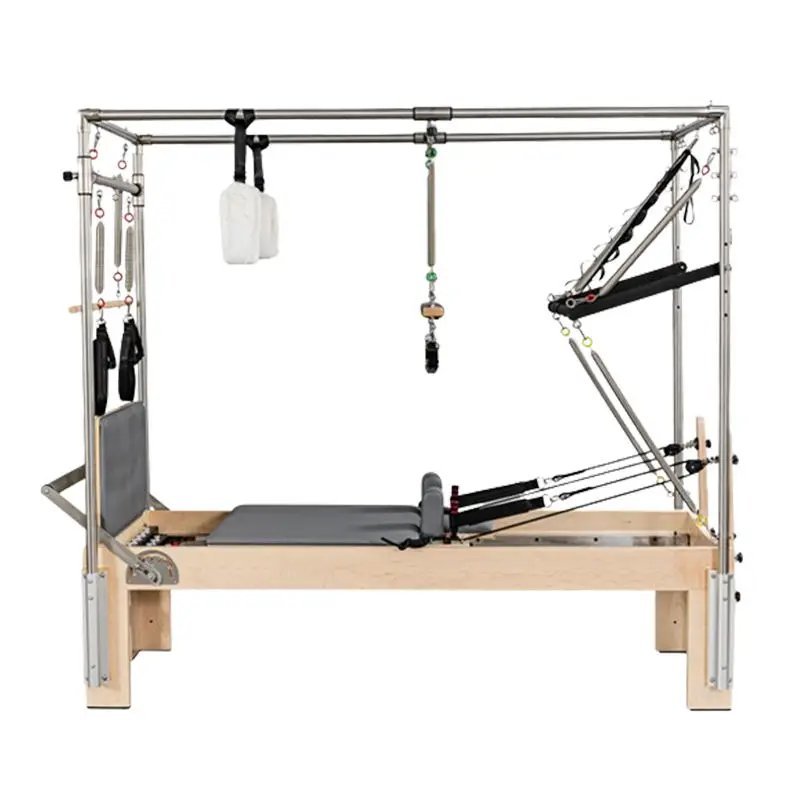 3-in-1 Wooden Cadillac Bed with Adjustable Resistance for Pilates Studio & Home Gym