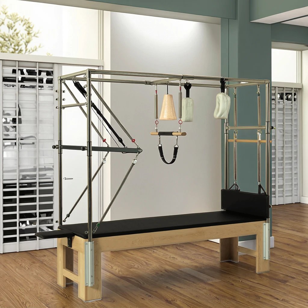 Pilates Cadillac Reformer with Solid Wood Construction for Commercial Studios & Home Use