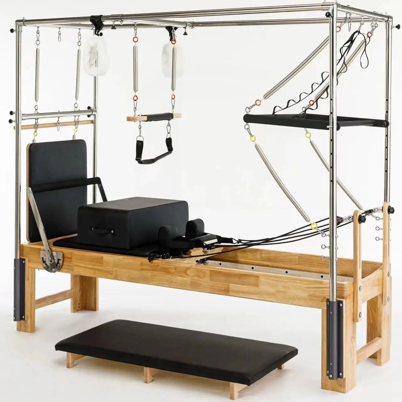 3 in 1 Oak Wood Pilates Cadillac Bed with German Springs for Commercial Studios