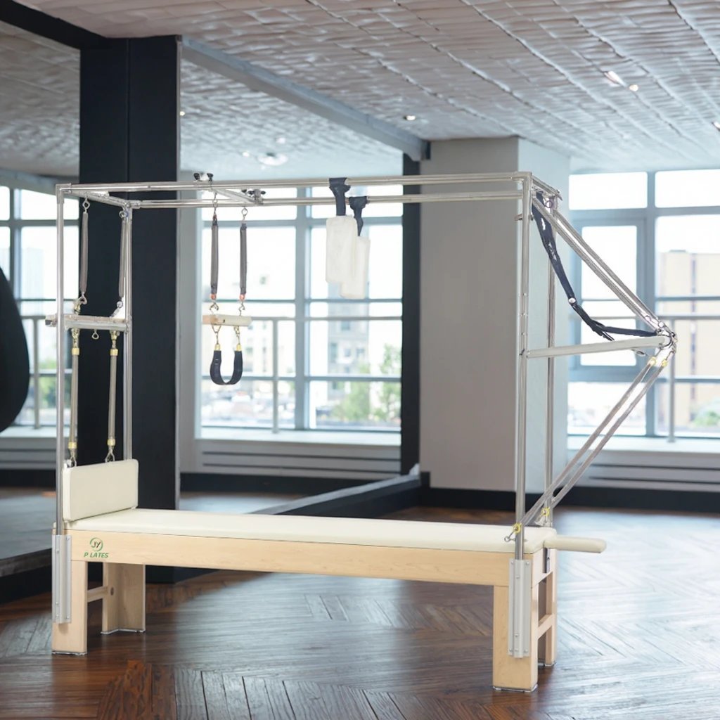 Commercial Maple Cadillac Pilates Reformer with Multi-Level Resistance for Studio Use
