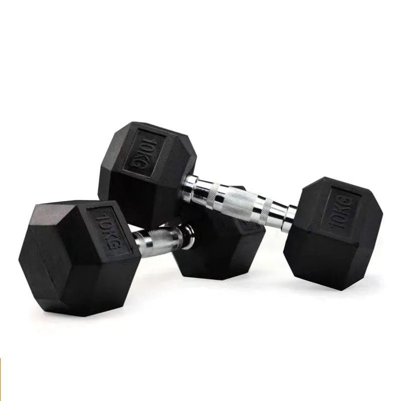 Hex Rubber Dumbbell Set 2.5-70KG Cast Iron with Floor Protection for Commercial Gyms