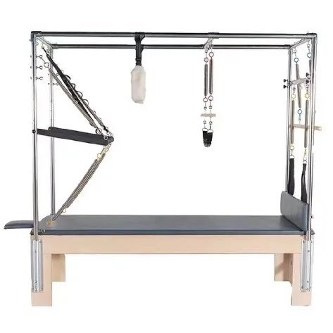 Wooden Pilates Cadillac Reformer with Adjustable Tension Knob for Studio & Home Use