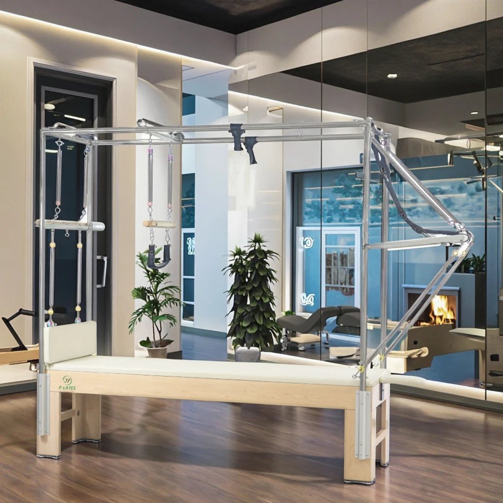 Maple Cadillac Pilates Reformer with Six-Spring Resistance System for Luxury Studios