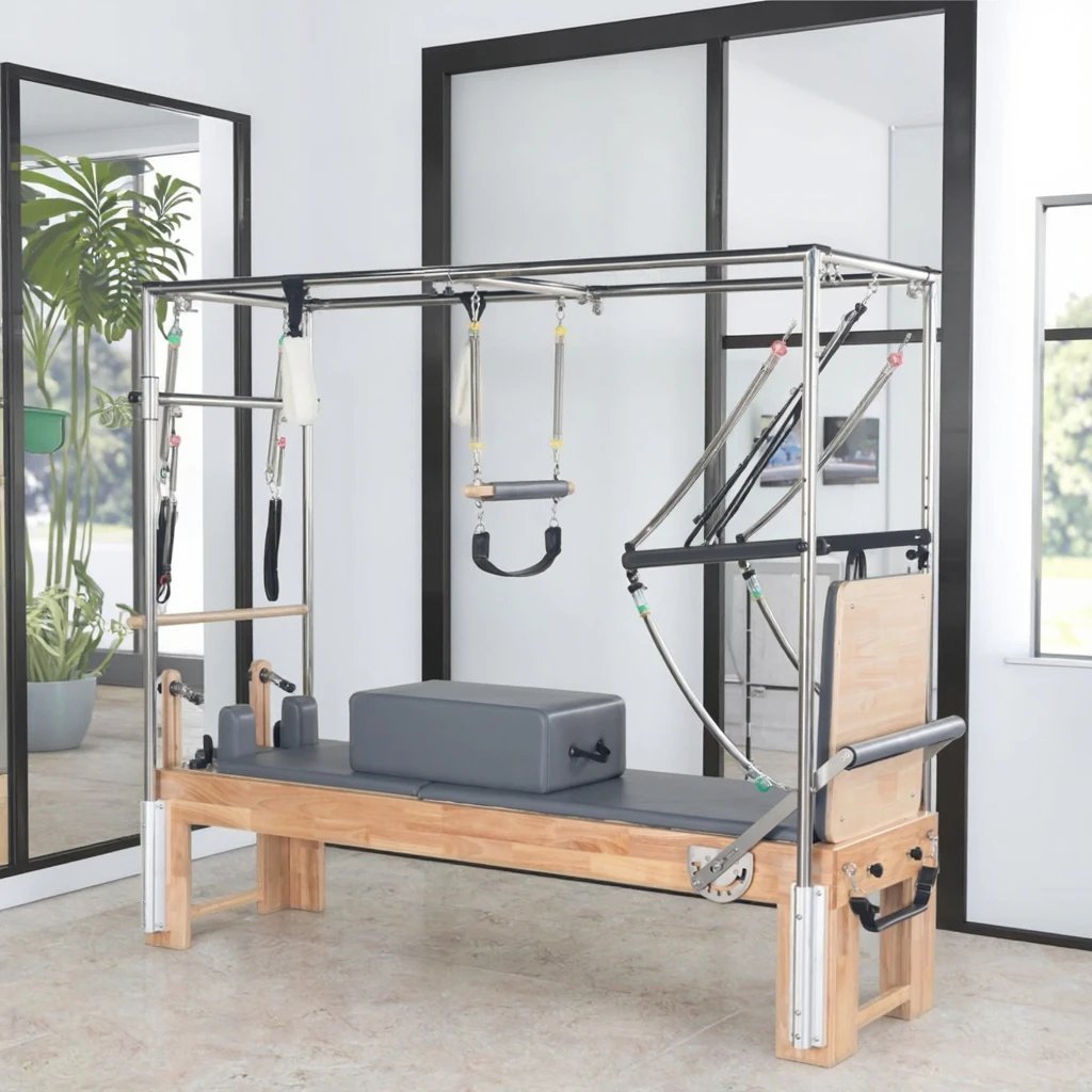 Professional Pilates Reformer with 6 Resistance Springs for Studio & Home Workouts