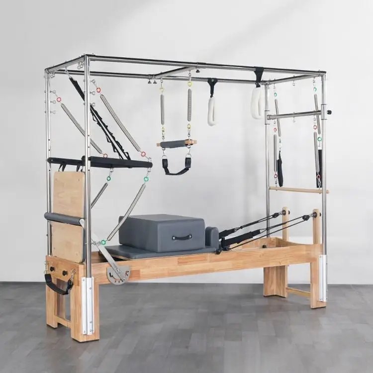 3-in-1 Wooden Pilates Cadillac Reformer for Studio Core Training with Quiet Operation