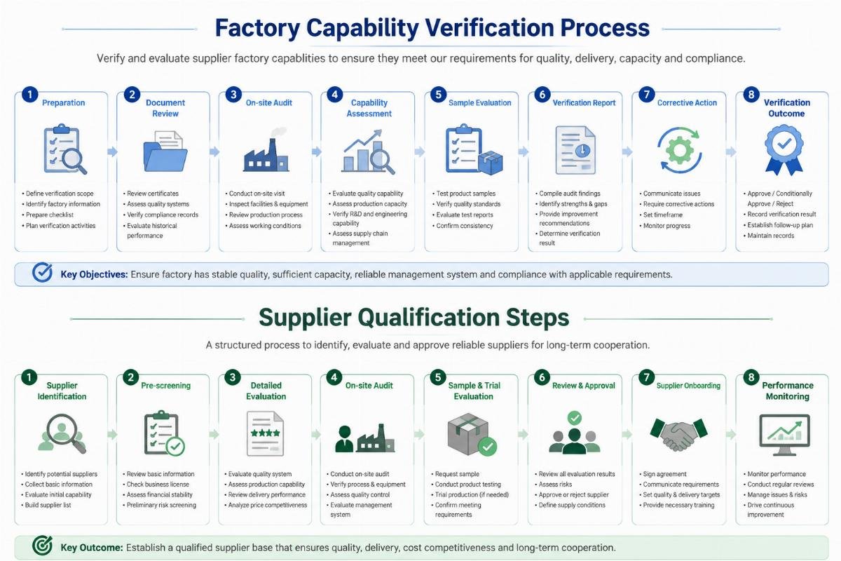 Supplier qualification steps Factory capability verification process