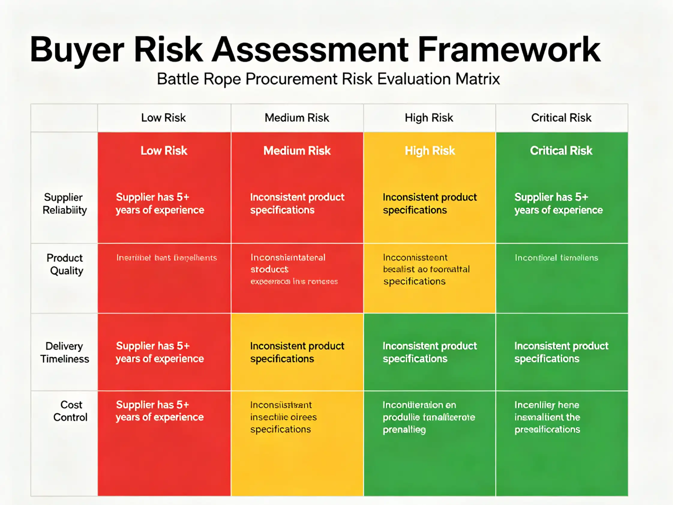 Battle rope procurement risk evaluation matrix Buyer risk assessment framework