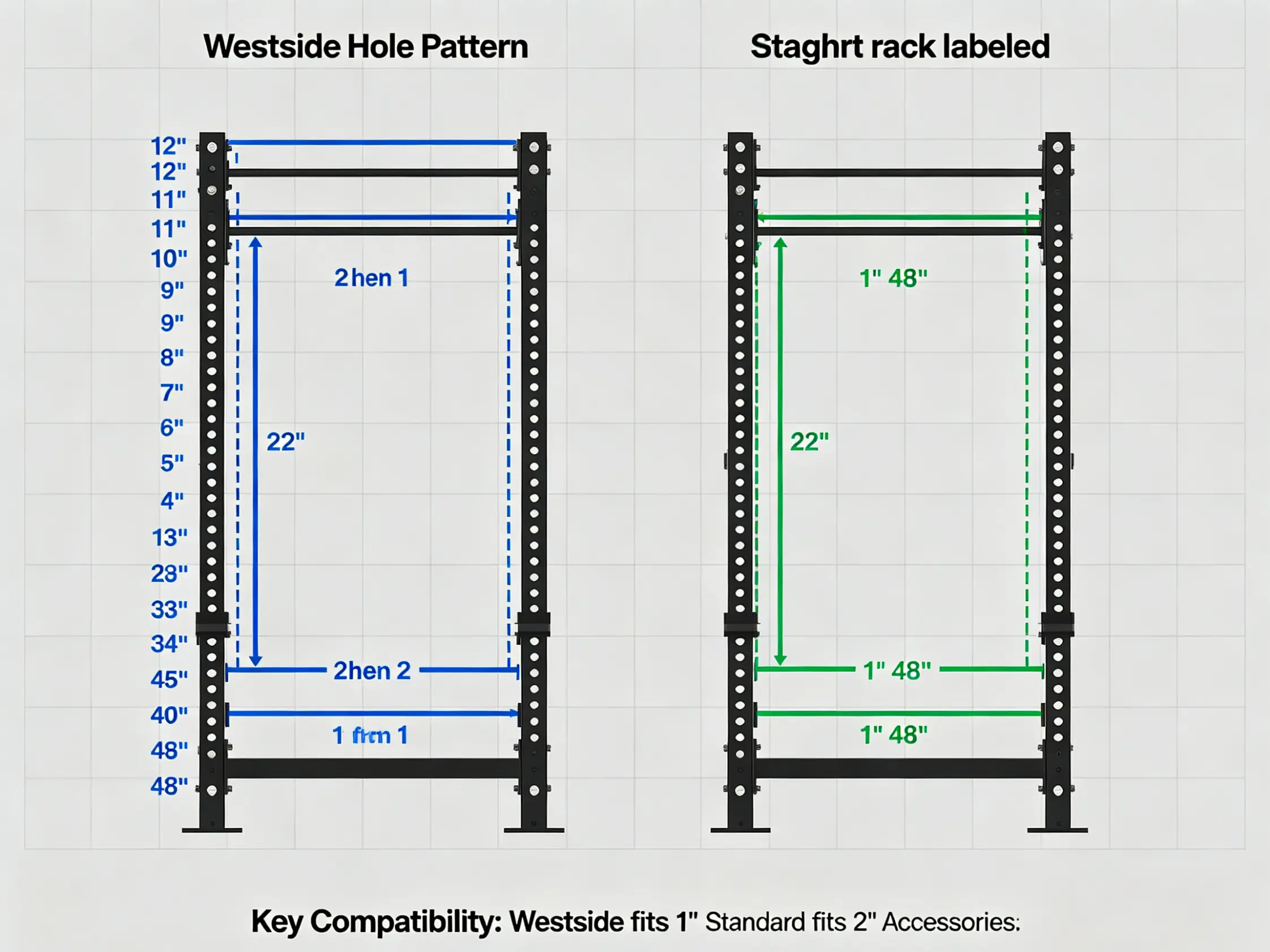 Westside vs standard hole patterns Power rack hole spacing compatibility