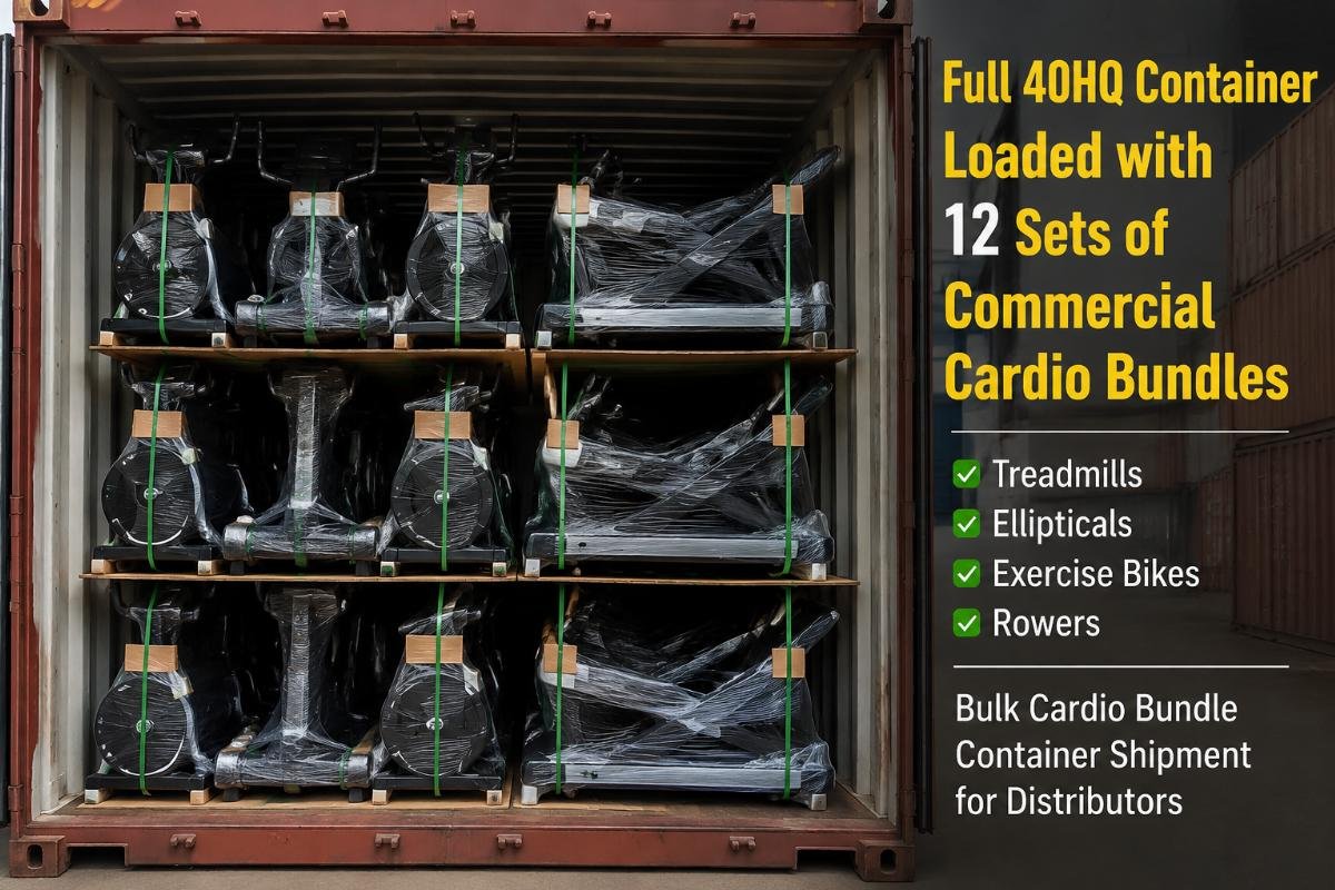 Bulk cardio bundle container shipment for distributors Full 40HQ container loaded with 12 sets of commercial cardio bundles