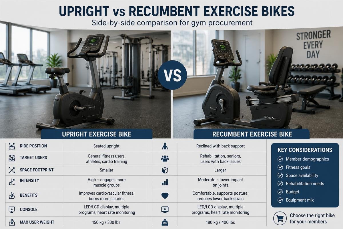 How to Pick Upright vs Recumbent Bike for Gym from China Manufacturer