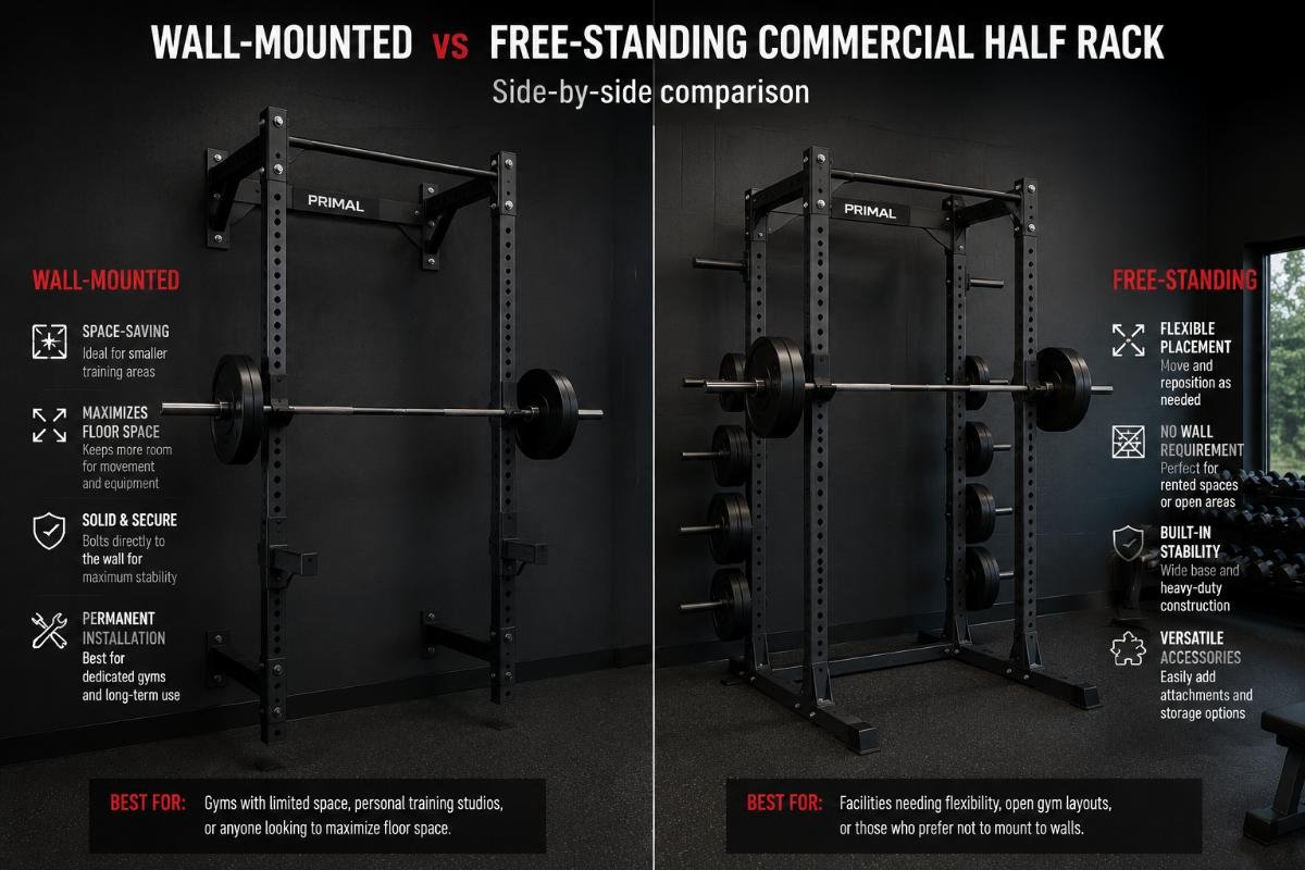 Why Choose Wall-Mount vs Freestanding Commercial Half Rack from China Supplier