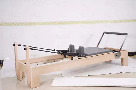 Beech Wood Portable Pilates Reformer with Box Jump Board Platform