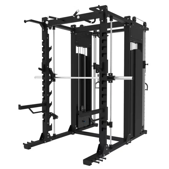 Commercial 3-in-1 Smith Machine Power Rack with Dual Cable Crossover In Stock