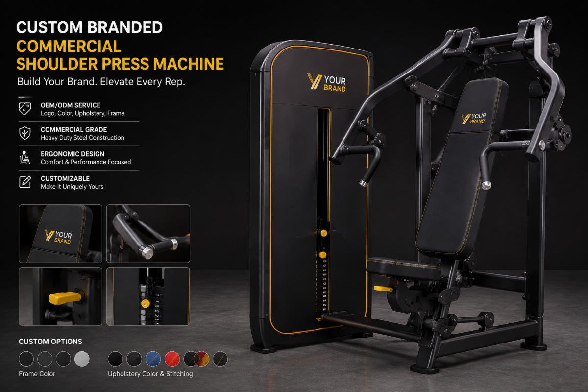 Custom branded commercial shoulder press machine with private label