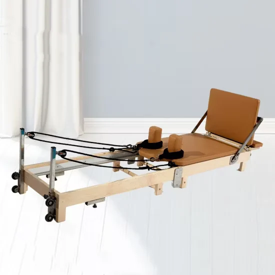 Customized Logo Pilates Reformer Machine Wooden Yoga Therapy Fitness Equipment