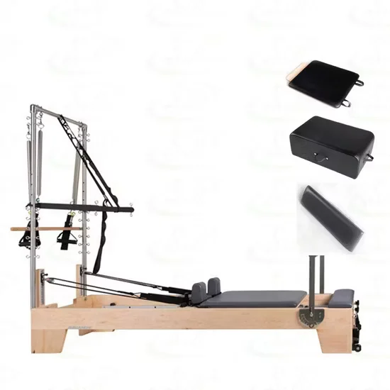 Customized Wood Pilates Reformer with Tower Half Trapeze Bed