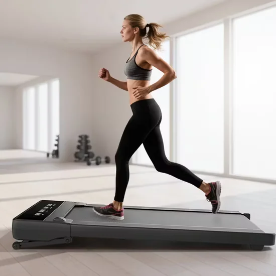 HSM W04H1 Electric Walking Treadmill with Wheels and Remote