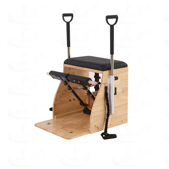 Natural Oak Pilates Combo Chair with Long Box Jump Board Platform