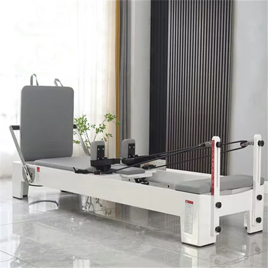 Portable Wooden Pilates Reformer Machine Oak Wood Yoga Training Bed