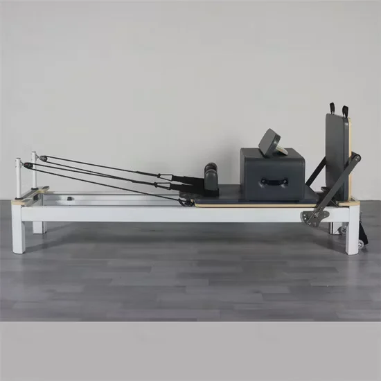 White Aluminum Pilates Reformer SRY-12 for Home Use Yoga Studio