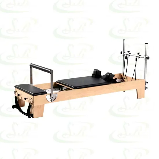 Wholesale Beech Maple Wood Pilates Reformer with Half Trapeze In Stock