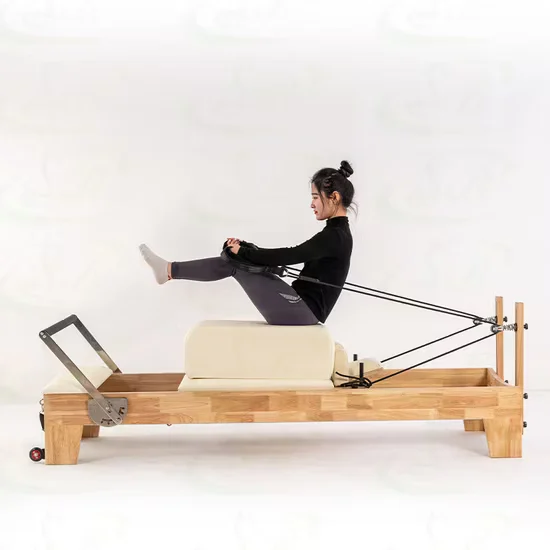 Wholesale Beech Maple Wood Pilates Reformer with Half Trapeze In Stock